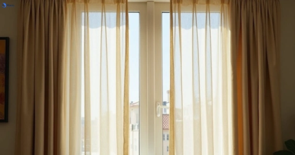 Dull dusty drapes in burwood-vic before professional cleaning